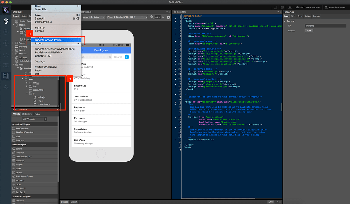 Embedding Cordova Application HCL Volt MX Documentation V9.2