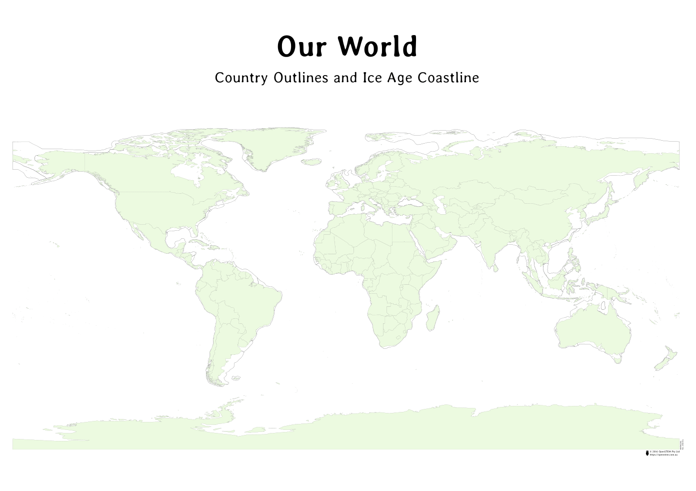 Blackline World Map | OpenSTEM Pty Ltd