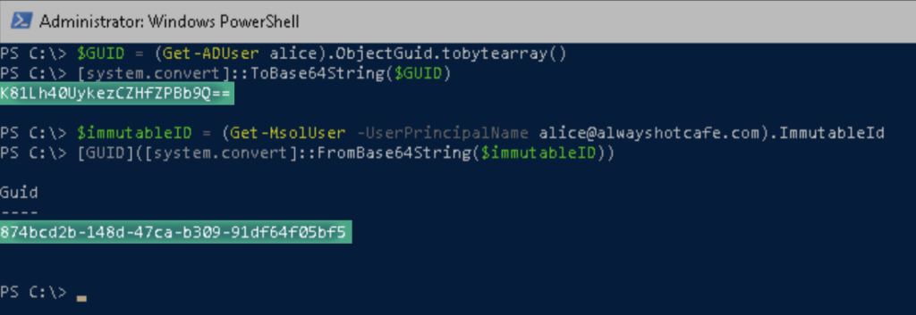Office 365 Connect Mailbox to Different User The ImmutableID