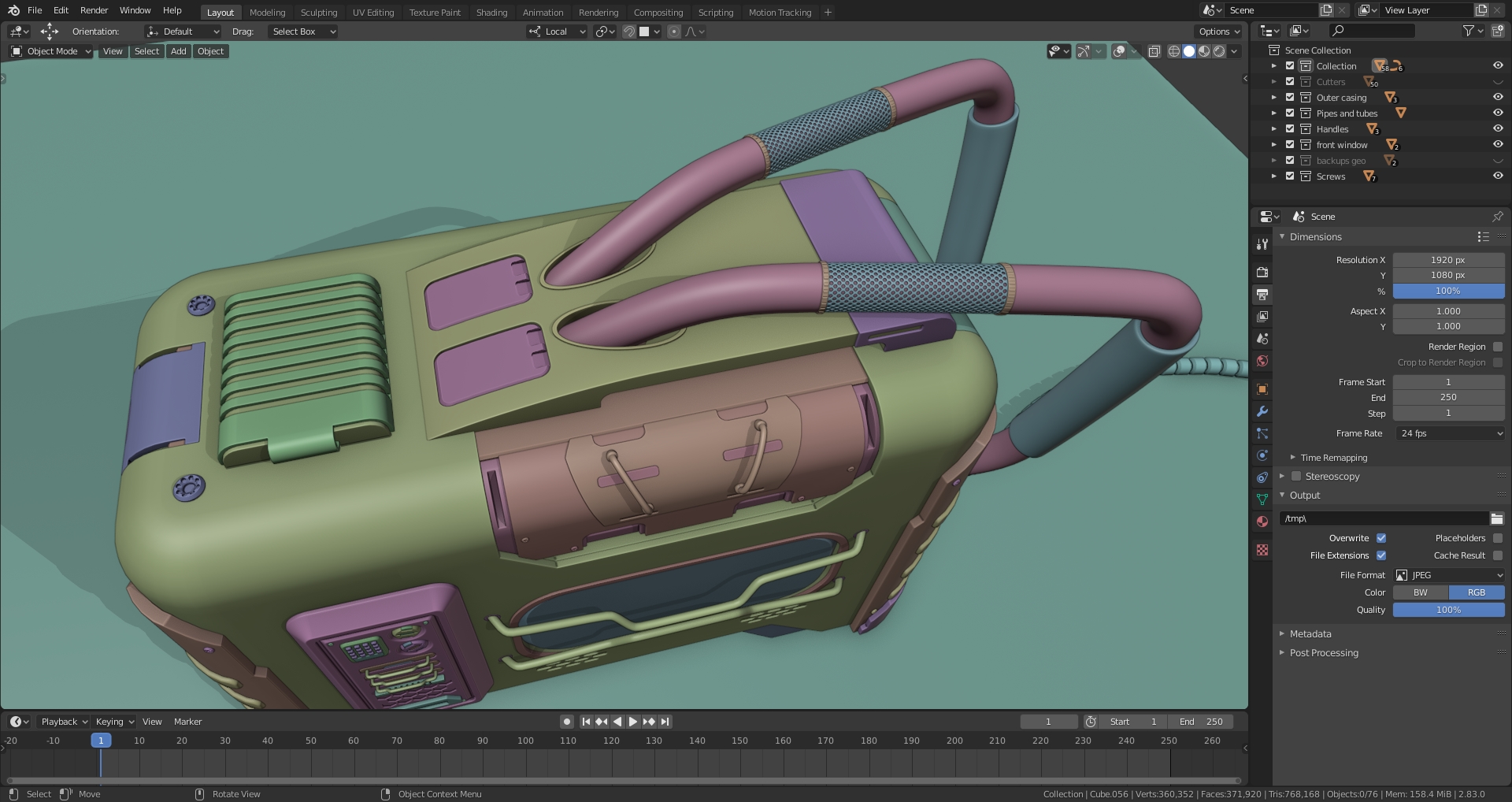 Hard Surface Modeling & Painting Timelapses OpenVisual FX