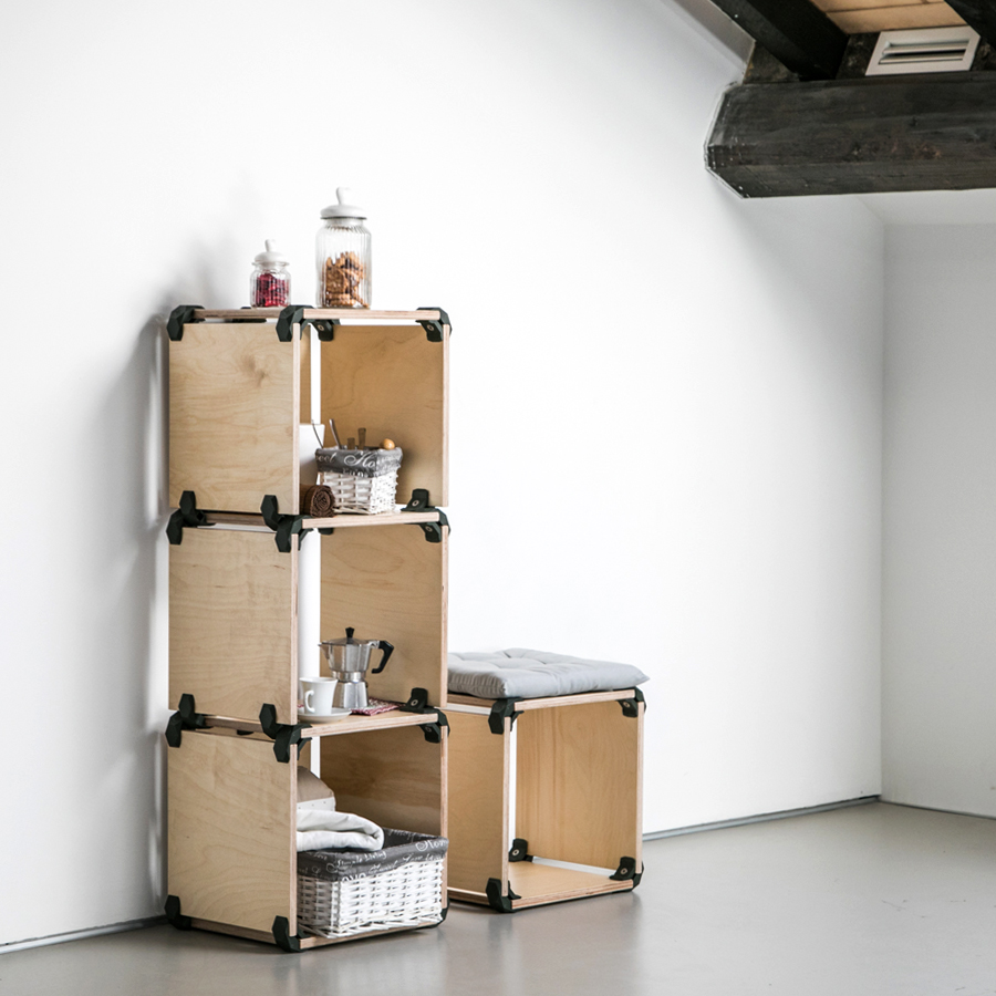 Meuble de rangement carré reconfigurable 4 en 1 pratique et design