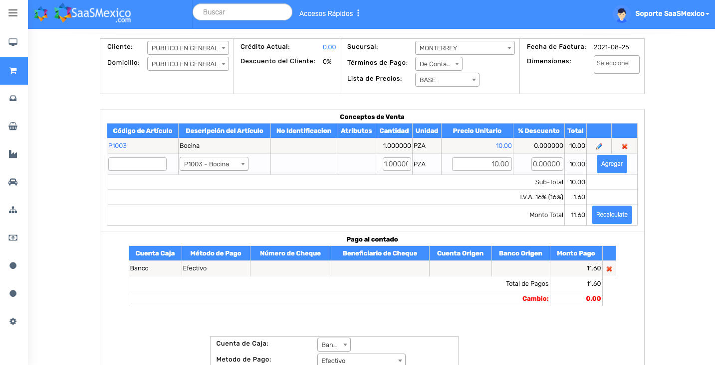 Punto de Venta Operam ERP