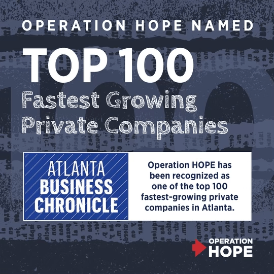 Atlanta Business Chronicle Lists Operation HOPE on 2023 Fastest Growing