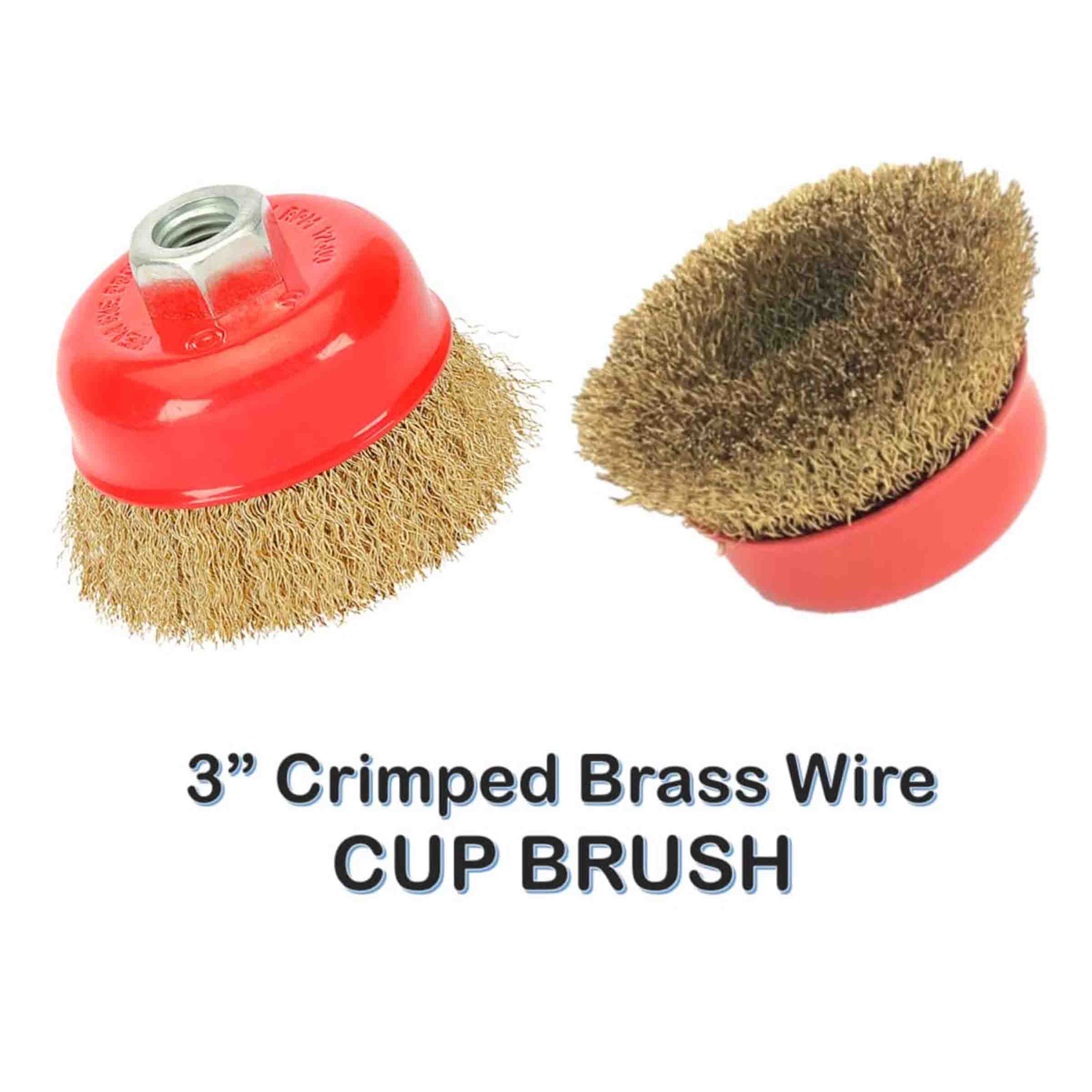 GENERIC Steel Twisted Cup Brush (3 inch), Brass Circle Wire Brush (3