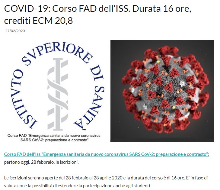 Corso In Fad In Merito Al Coronavirus Per Il Personale Sanitario Promosso Dall'iss - Opi Genova 629_x_729_png