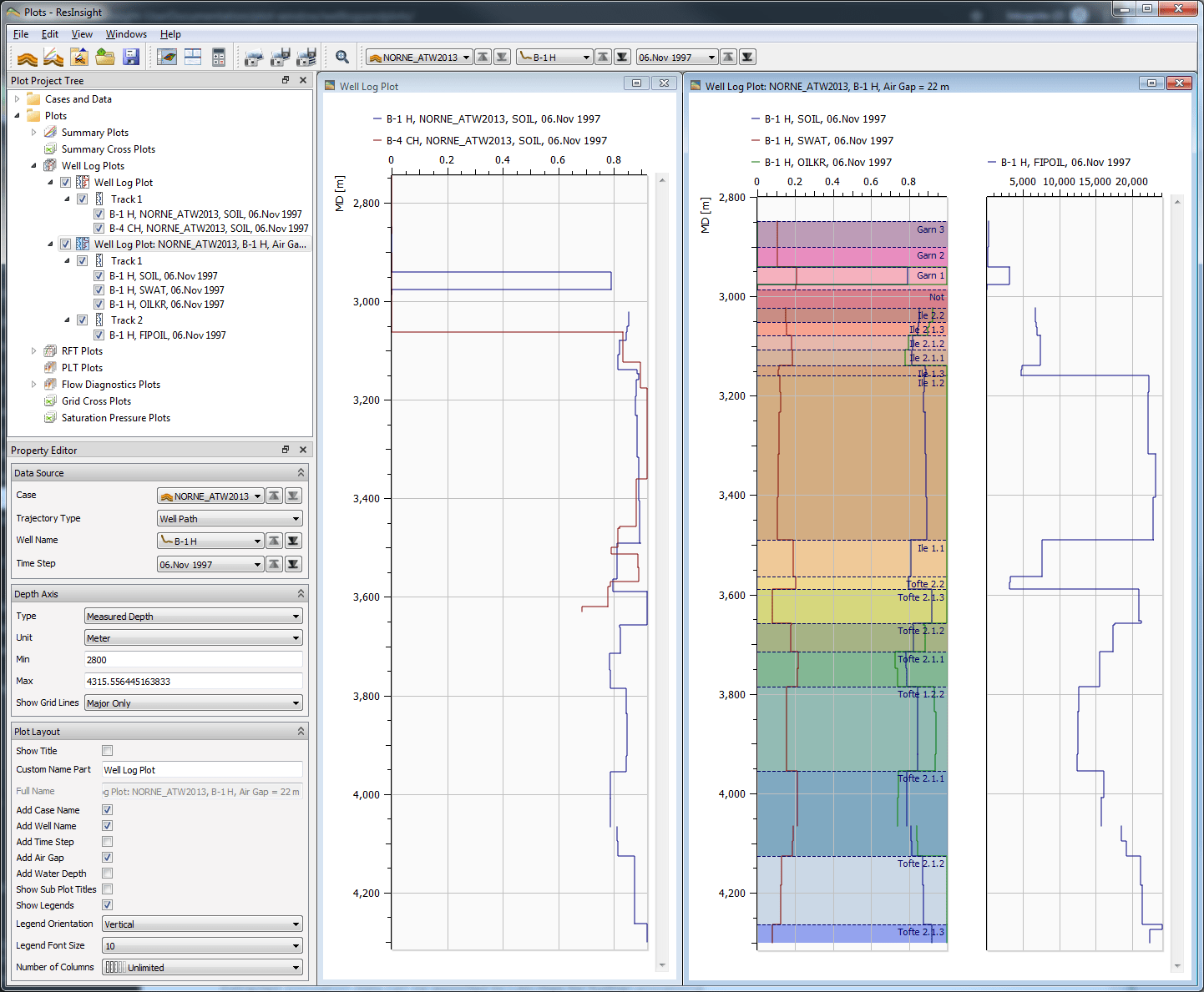 Well Log Plots ResInsight