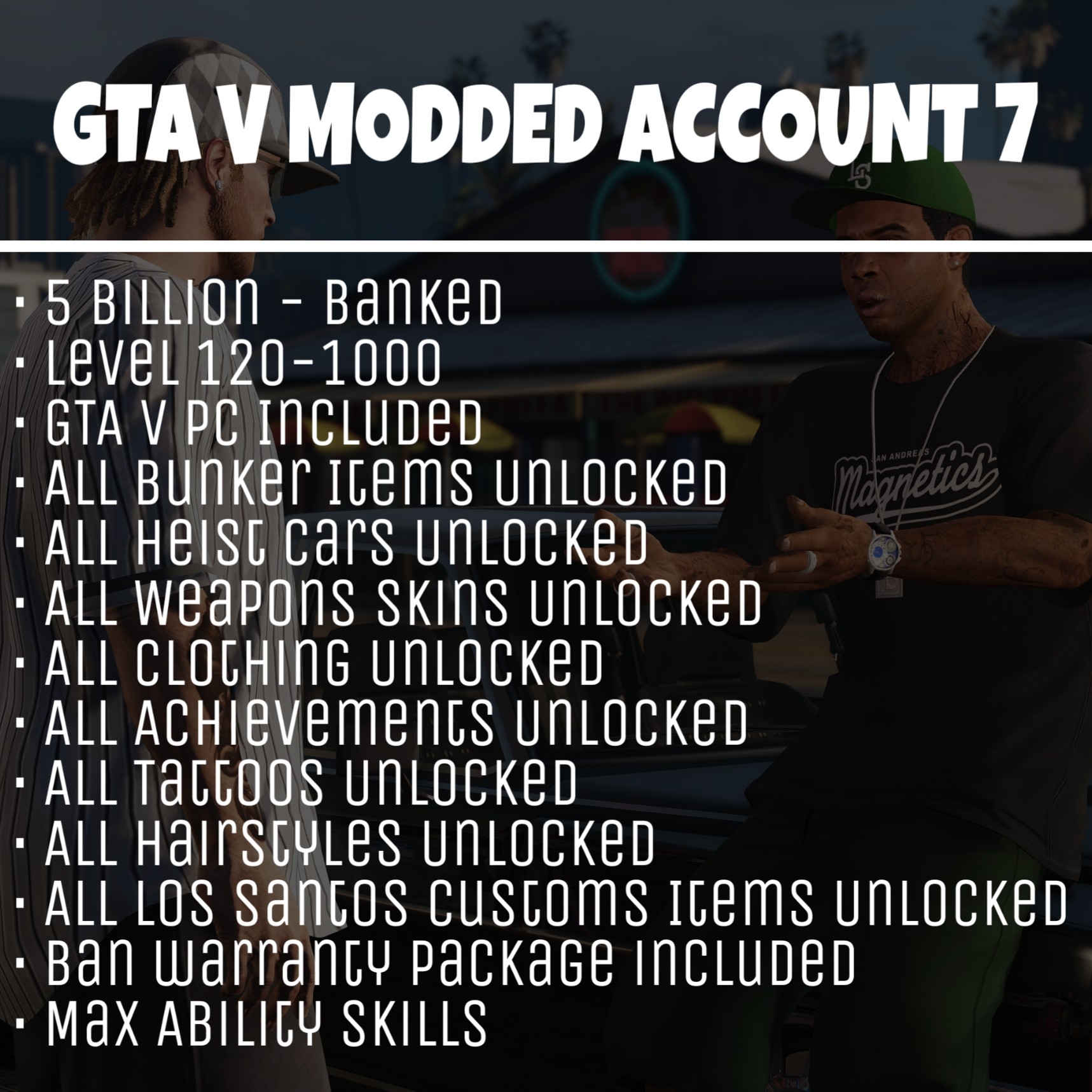 GTA 5 Modded Accounts Buy GTA 5 Modded Account Tier 7 OPModz