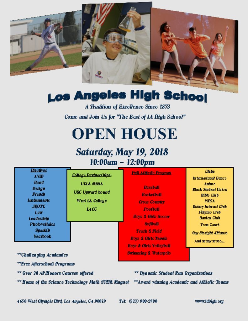 LA High Open House Olympic Park Neighborhood Council