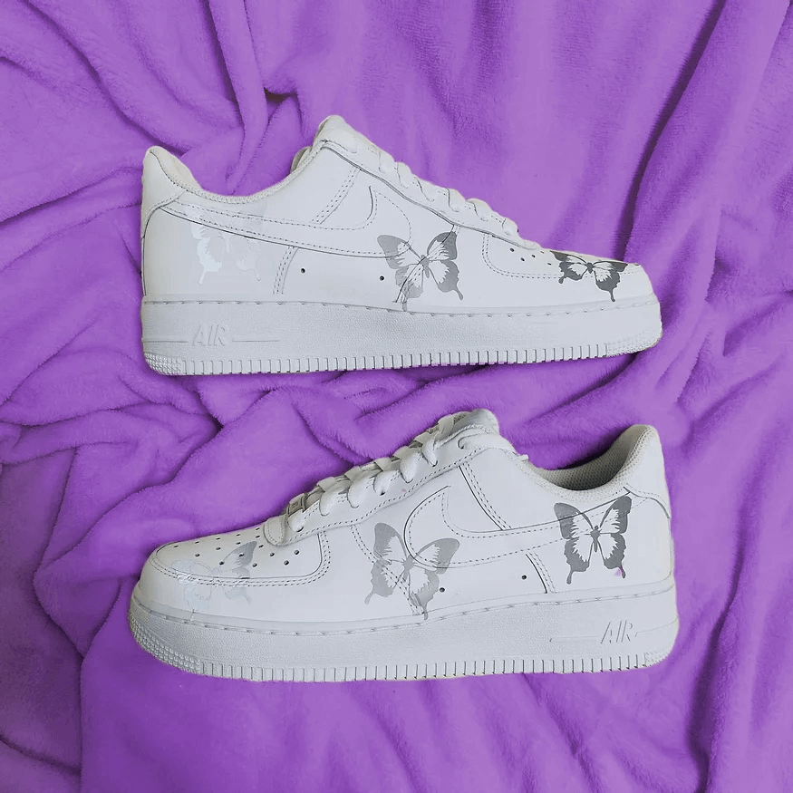 Nike Air Force 1 Reflective Butterflies Sneakers Custom Opplain