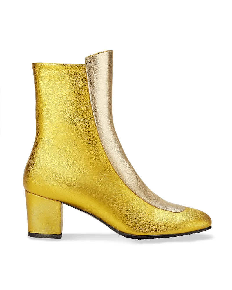 No.16 Gold Duo Leather Boots Ops & Ops