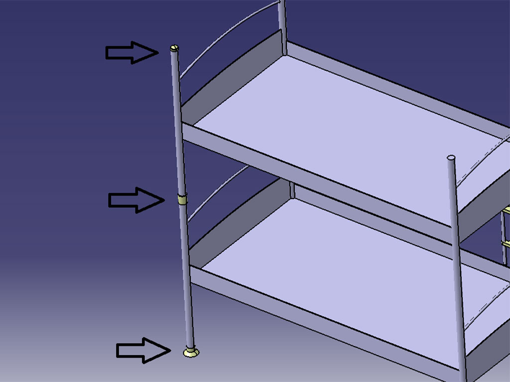 Kids Room Bunk Bed Connector Plastics (PLS304) OPS Plastic