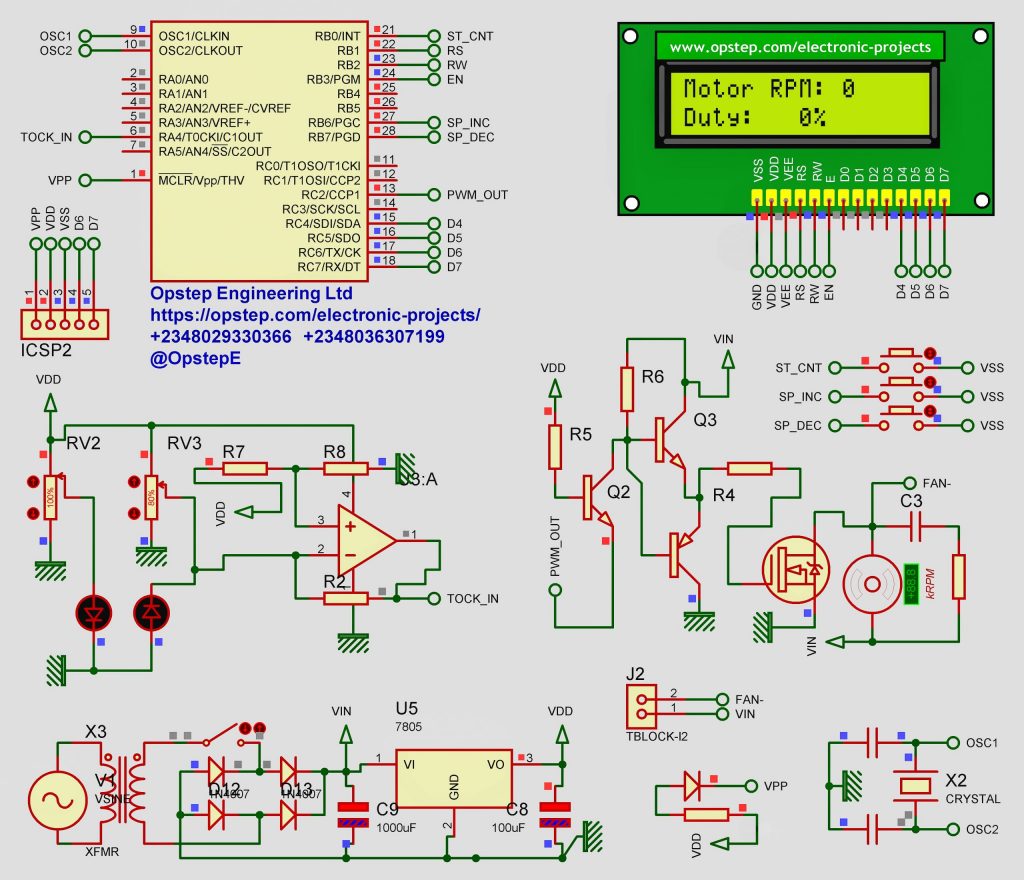 Contactless Tachometer with DC Motor Speed Control Opstep