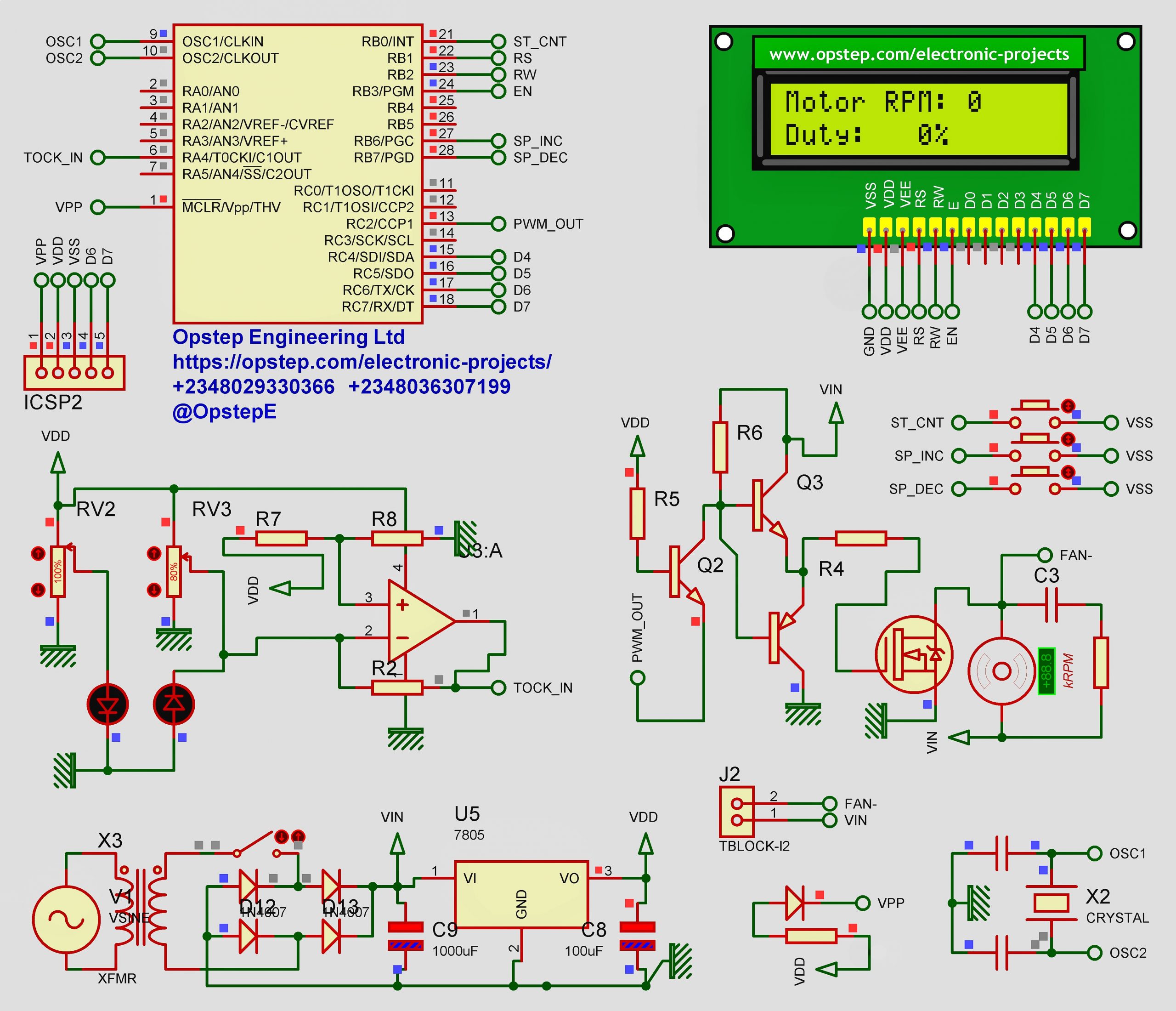 Contactless Tachometer with DC Motor Speed Control Opstep