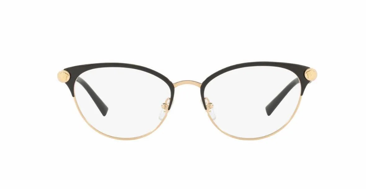 Shop Versace VE1259Q Eyeglasses Black/Gold Versace VE1259Q Size 54