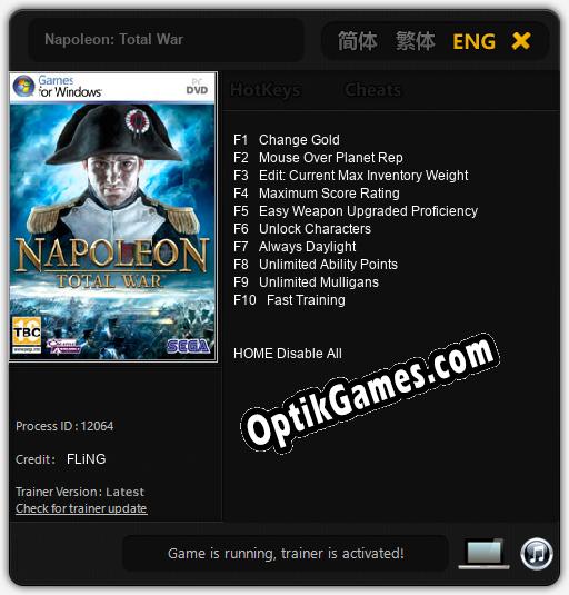 Napoleon Total War TRAINER AND CHEATS (V1.0.80) » Downloads from