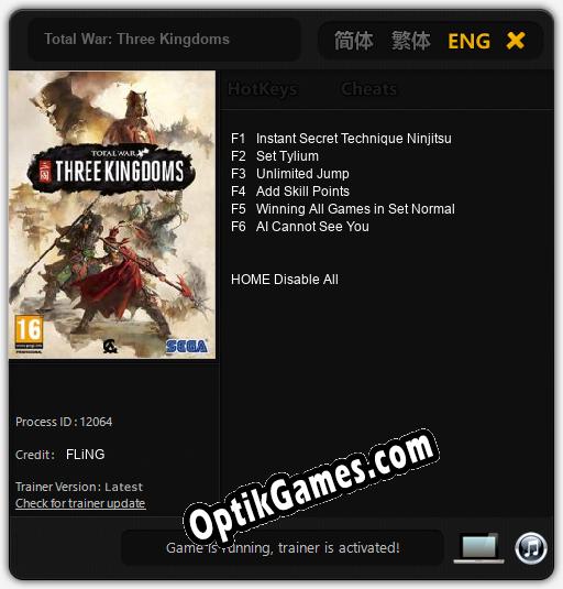 Total War Three Kingdoms Cheats, Trainer +6 FLiNG » Downloads from