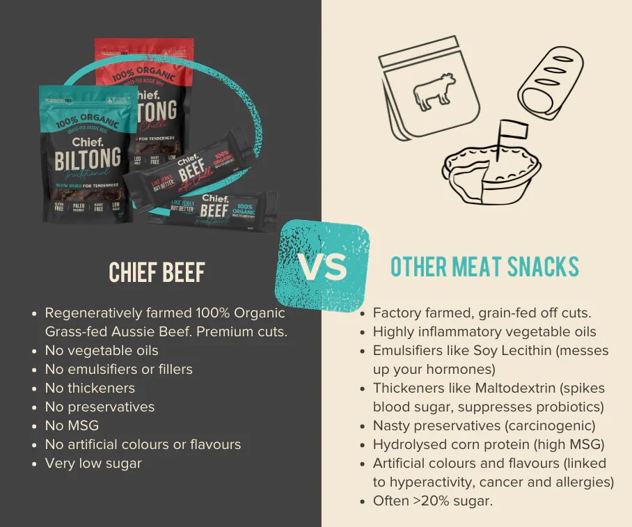 Chief's Smokey Biltong (6 pack) 90g each OptiLabs by Evergreen Doctors