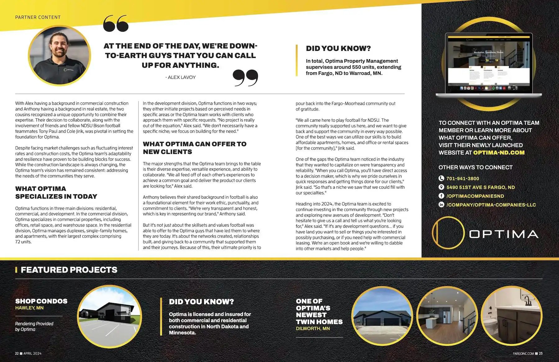 About Us Optima Companies Fargo, ND