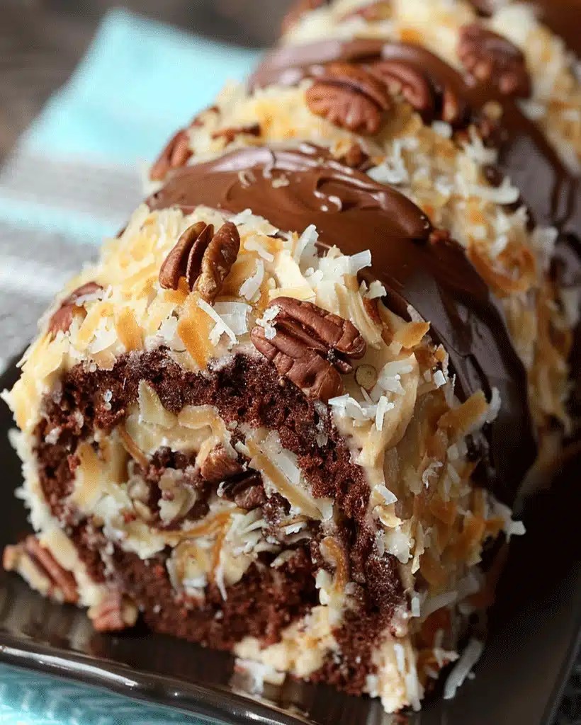 German Chocolate Coconut Pecan Roll Cake Delight optimal recipes