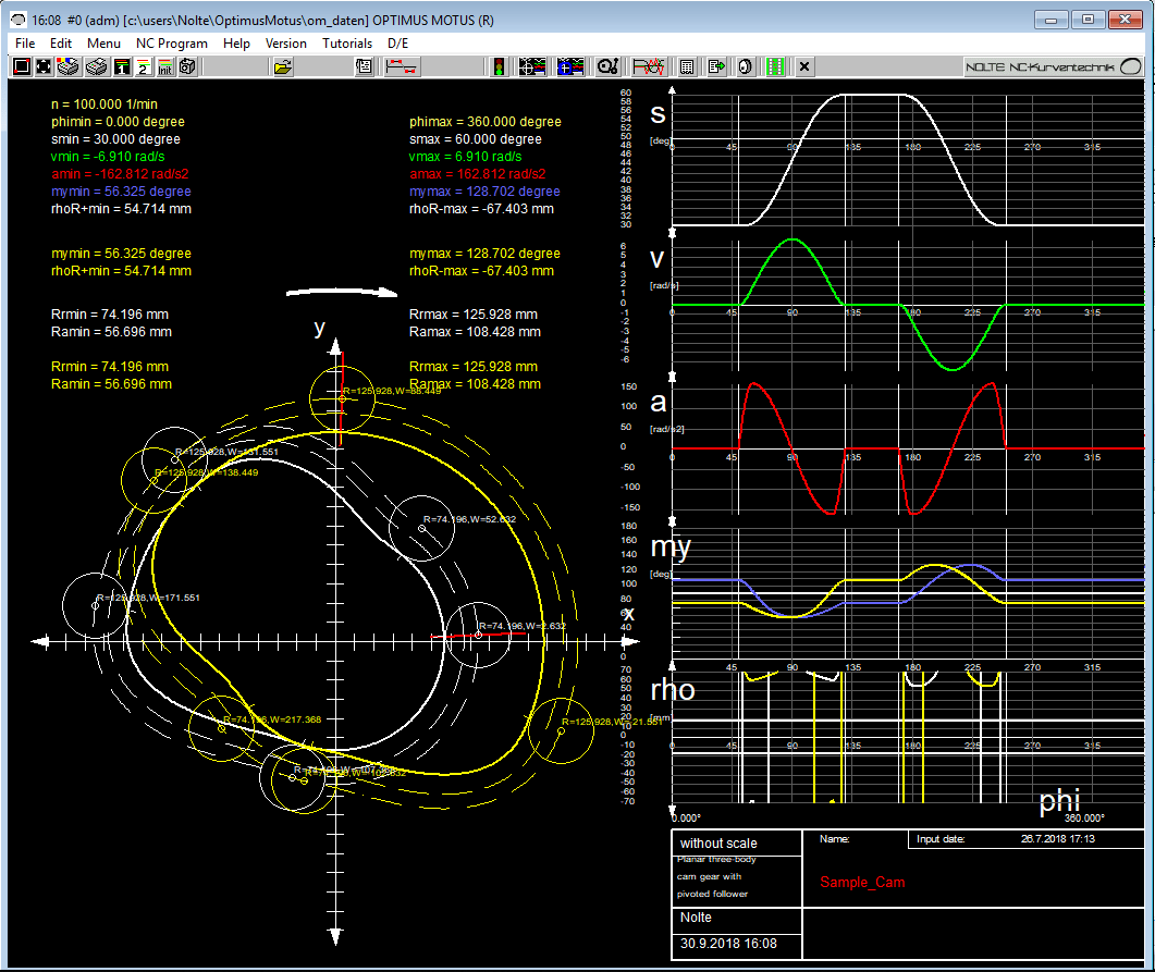 Cam Disks Planar Cam Design, Calculation, Software