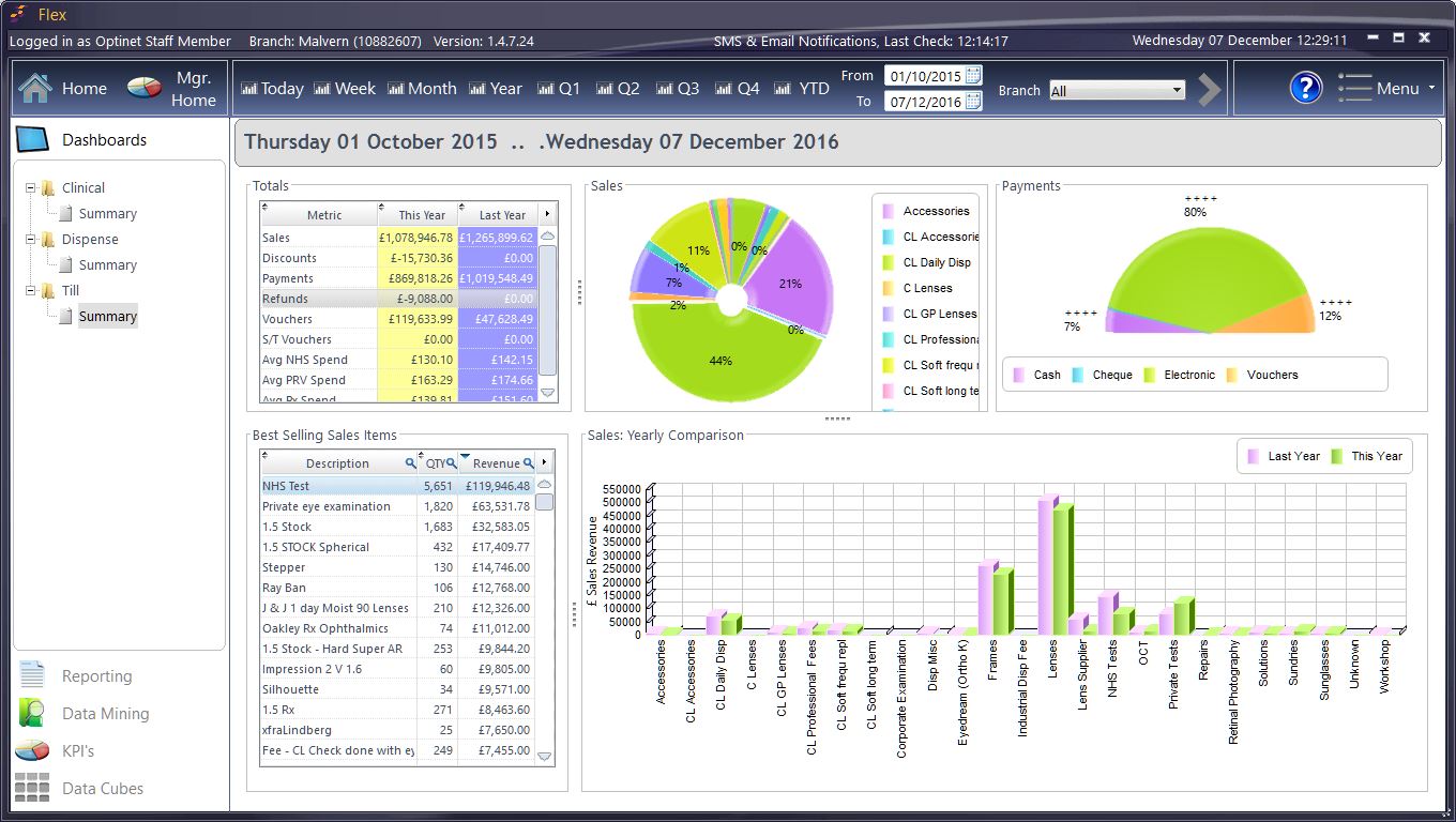 FLEX Opticians' Software Optometry Practice Management