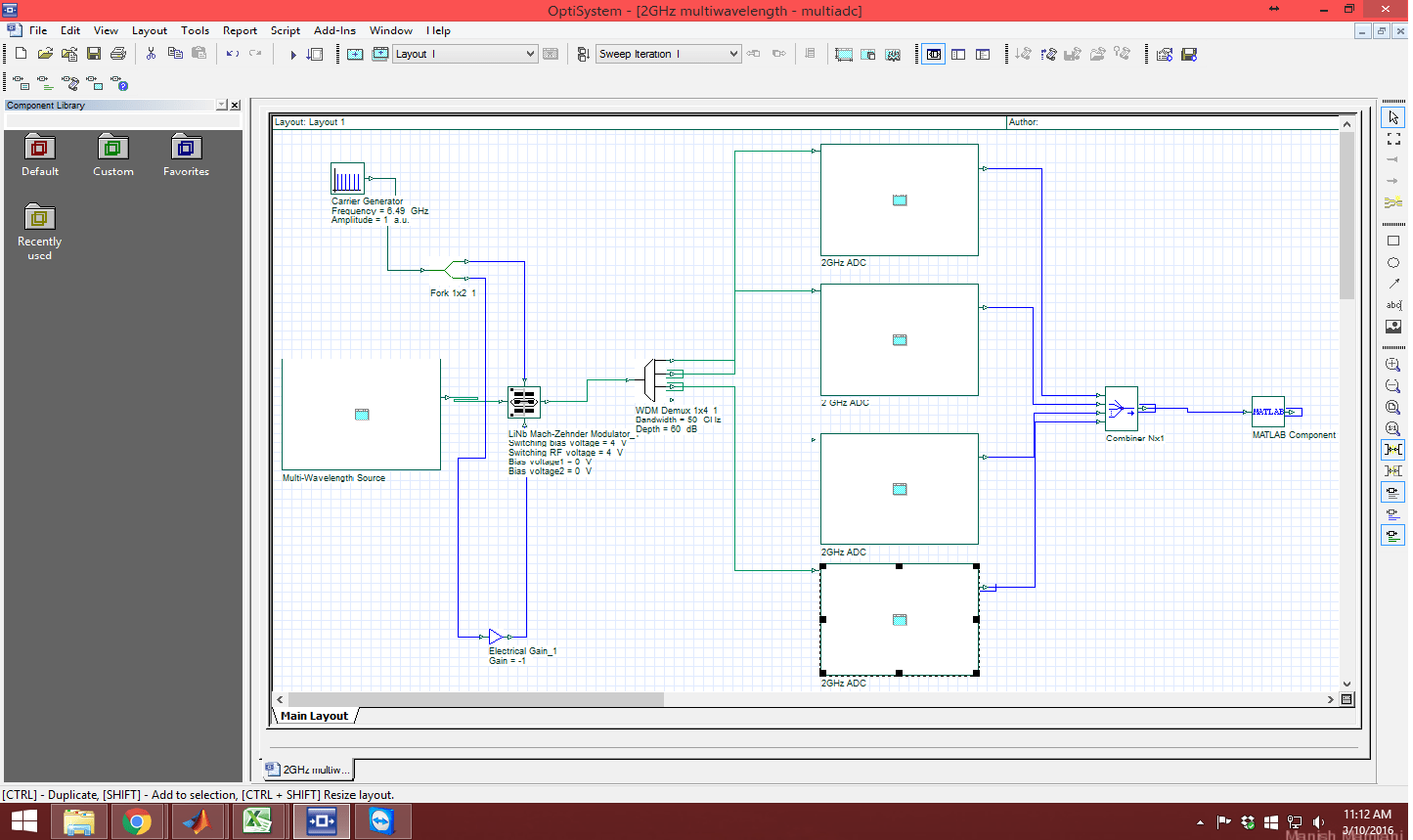 MAtlab Electrical Component Optiwave