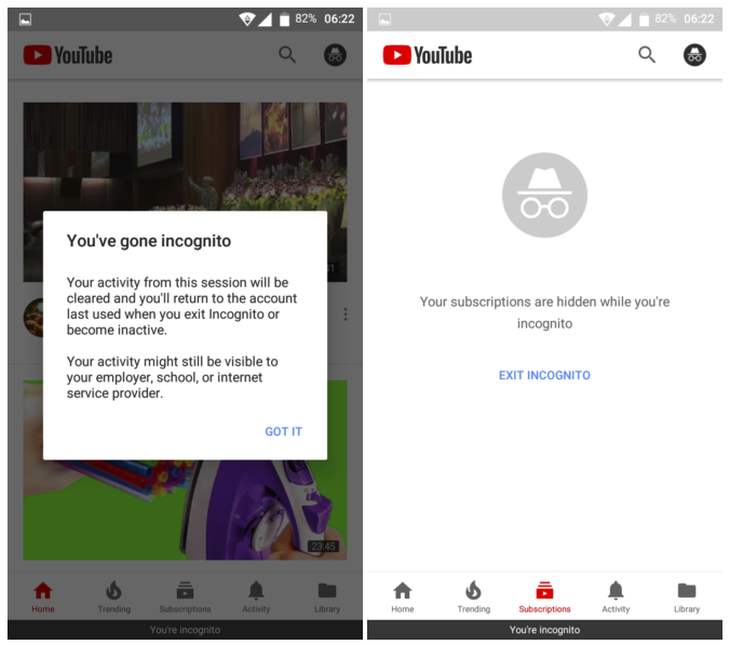 YouTube tests its new Incognito Mode on Android