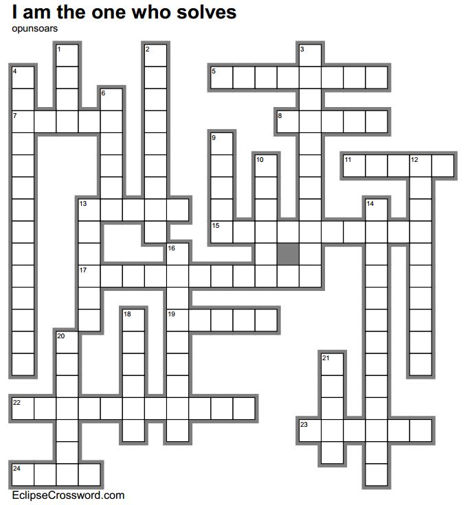 I AM THE ONE WHO SOLVES! CRYPTIC CROSSWORD Temet Nosce