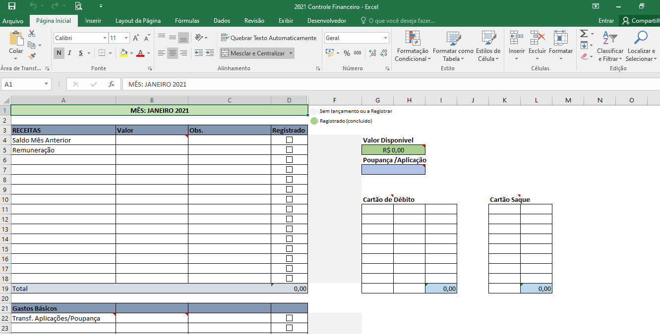 Planilha Financeira Pessoal Excel Grátis O que o que é