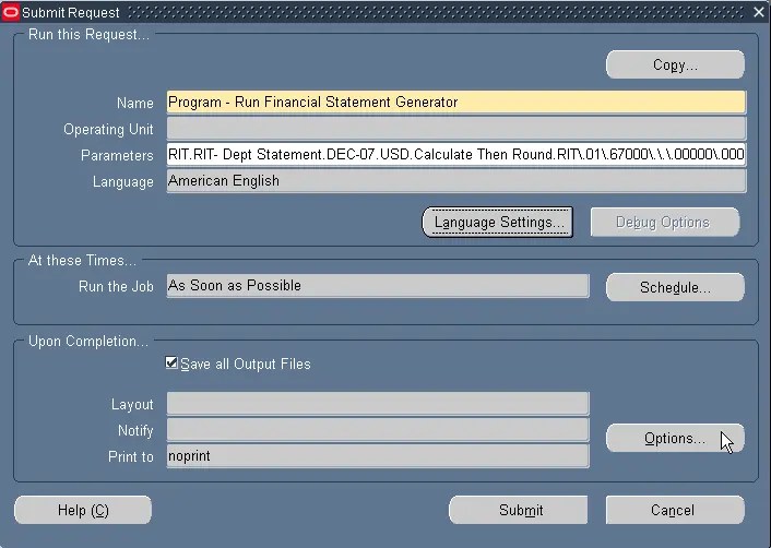 Email and Print an FSG Report on a Networked Printer Oracle EBS