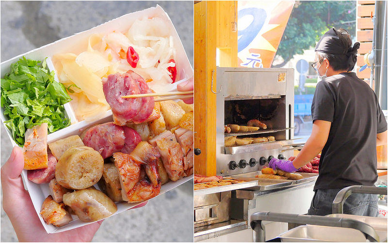 【台中小吃】胖子修花生大腸 櫻花市場│西屯區：網路好評手工糯米腸烤香腸櫻花門市重開張 有內用座位配菜醬料多樣無限加！(個人比較推薦點花生糯米腸跟原味香腸)