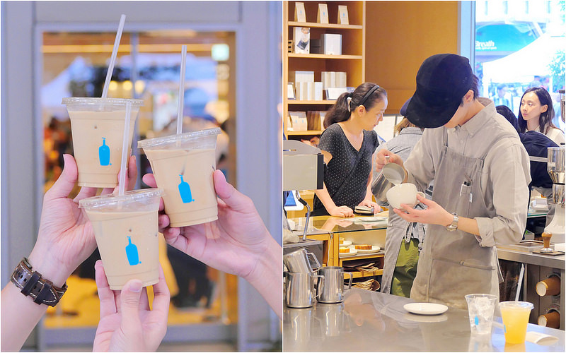 【東京咖啡】藍瓶咖啡BlueBottleCoffee│新宿店：人氣新宿NEWoMan商場大客滿藍瓶咖啡 限量版透明雙層杯超搶手！新宿必打卡朝聖景點