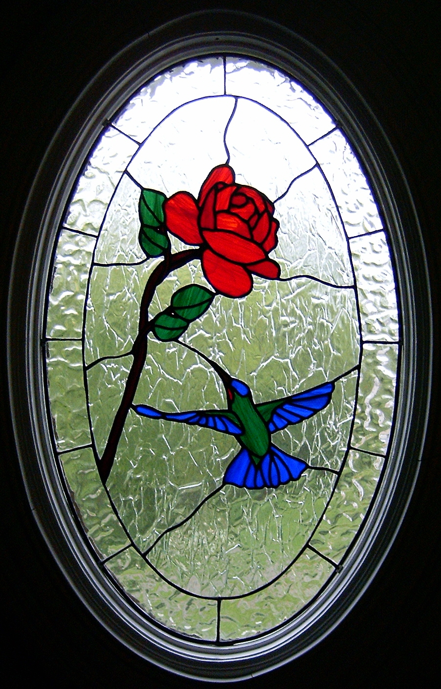 Heady Oval Window Orange Grove Art Glass