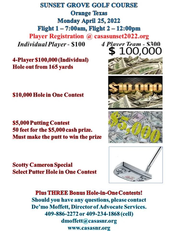 Registration Opens for 2022 CASA Classic Golf Tournament at Sunset