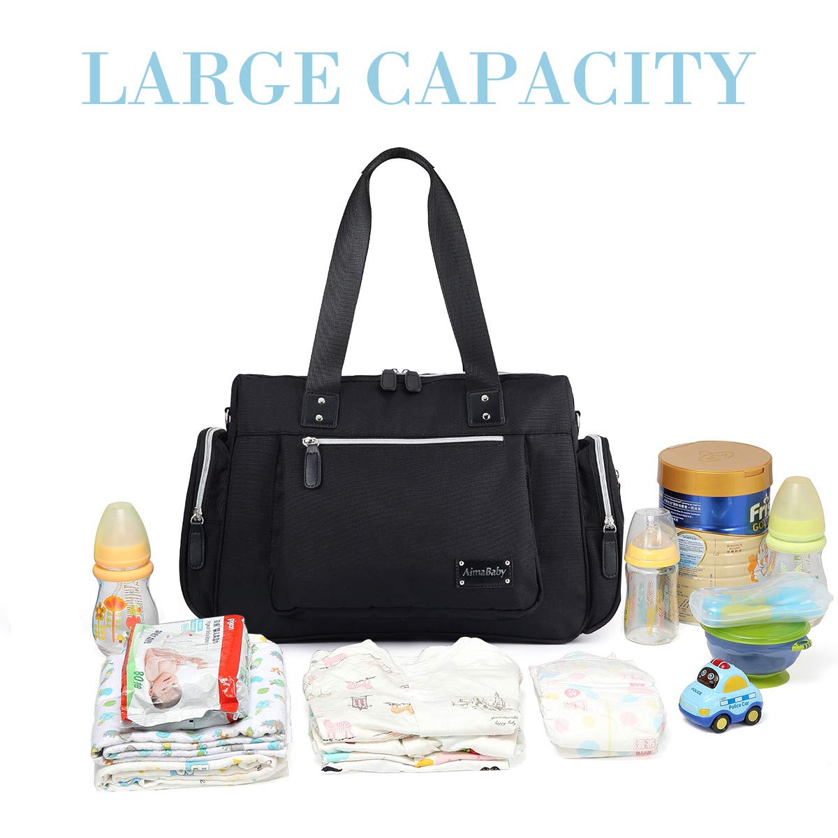 Diaper Bag with Insulated Pocket and Changing Pad