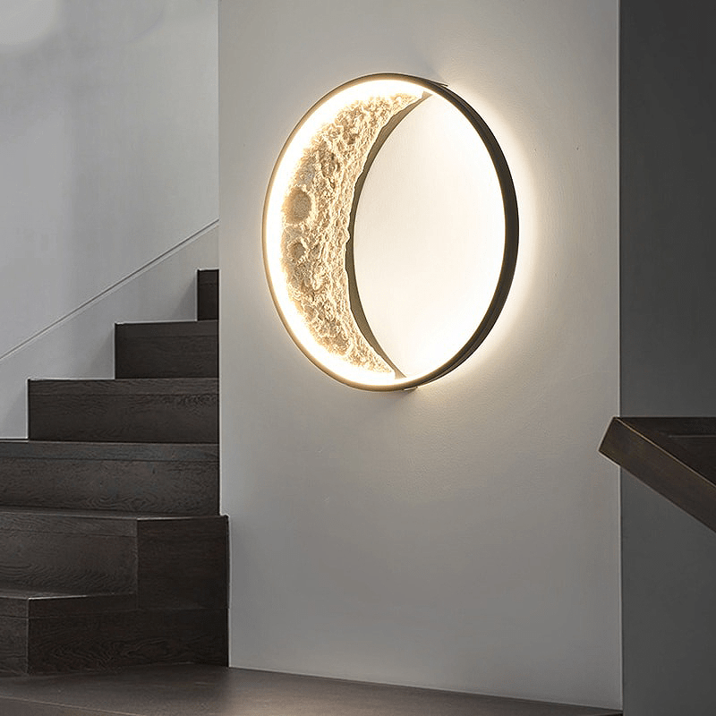 LED Moon Wall Light Modern Porch Exterior Crescent Shape Lantern Wall