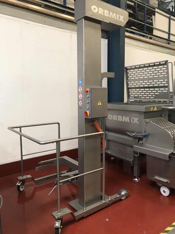 Orbmix Mobile Tote Bin Hoist Orbital Food Machinery