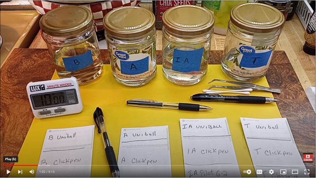 Check Washing Experiment Putting Gel Ink Pens to the Test OrboGraph