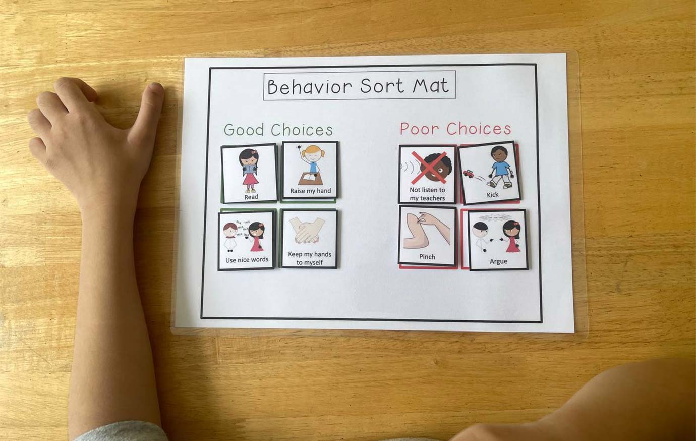 Behavior Sorting Mats Teaching Kids About Good and Bad Choices