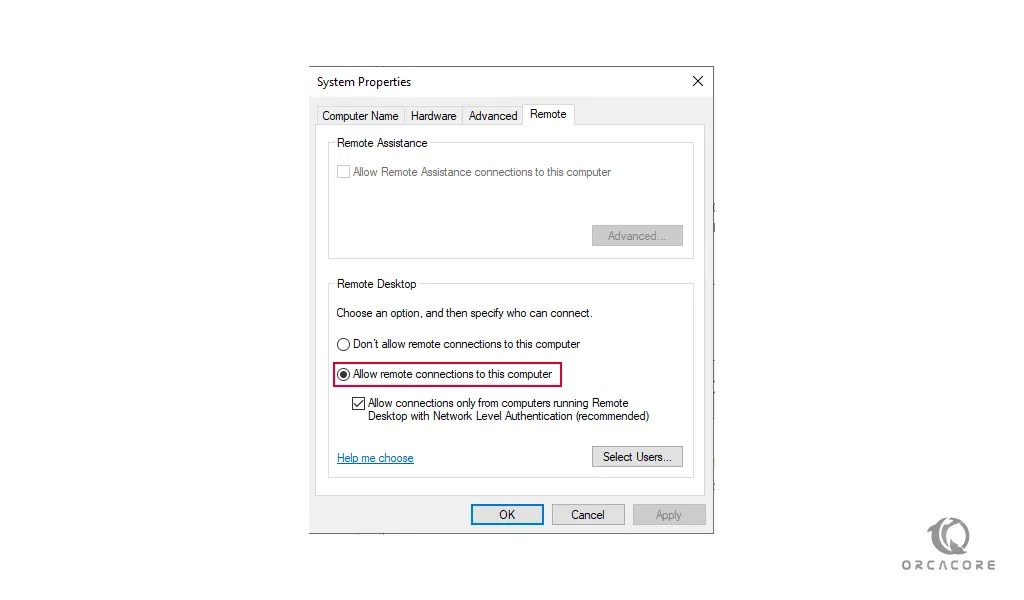 How To Enable Remote Desktop in Windows server 2016 OrcaCore