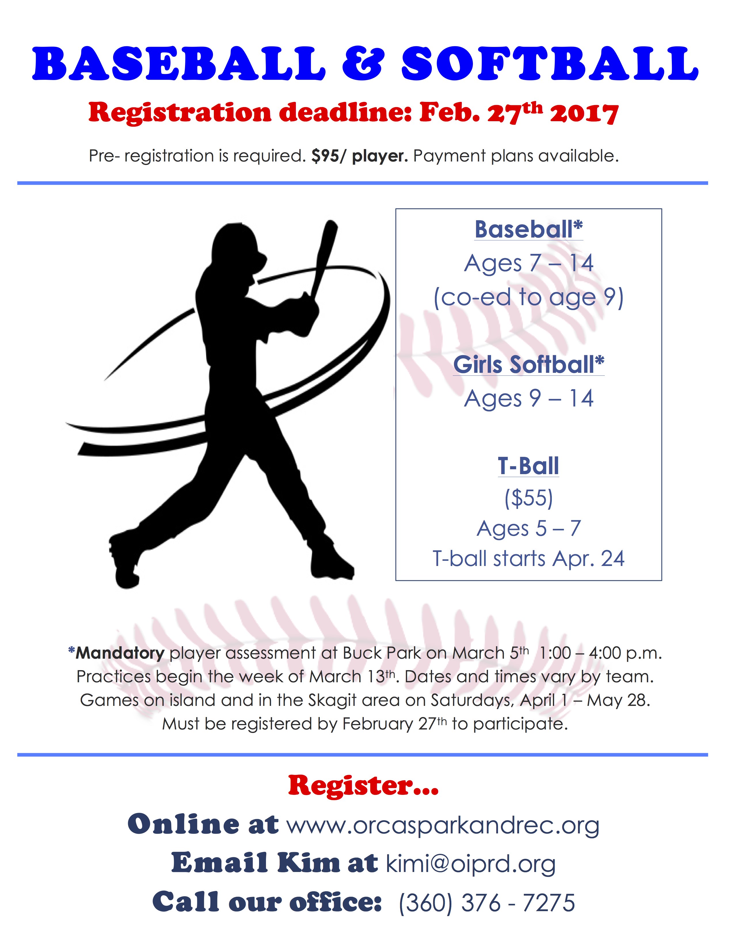 Registration ends February 27th Orcas Island Park and Recreation District