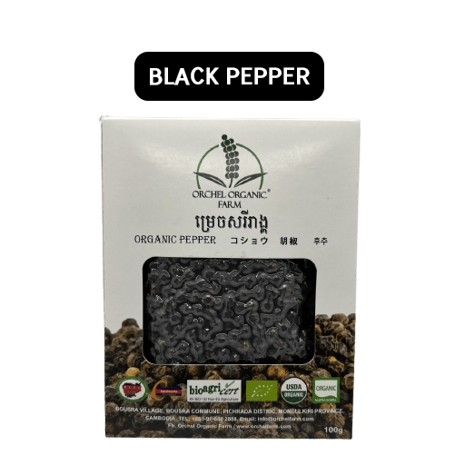 ORGANIC BLACK PEPPER100g ORCHEL FARM