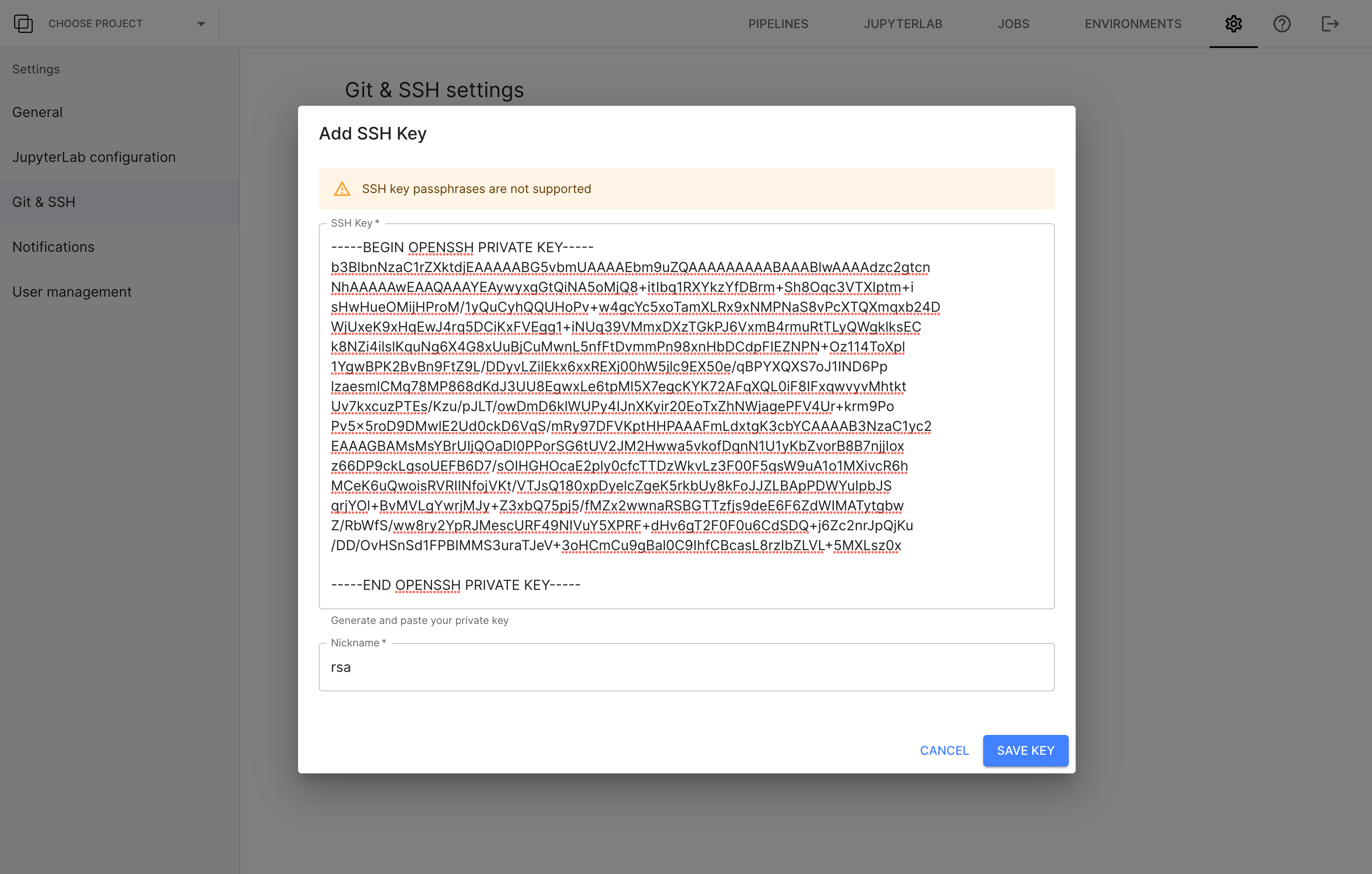 Git config and SSH keys — Orchest documentation