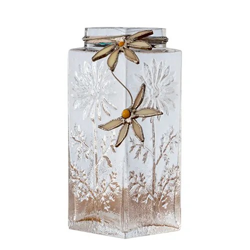 Rectangular flower vase Orchid Stained Glass, Fareham