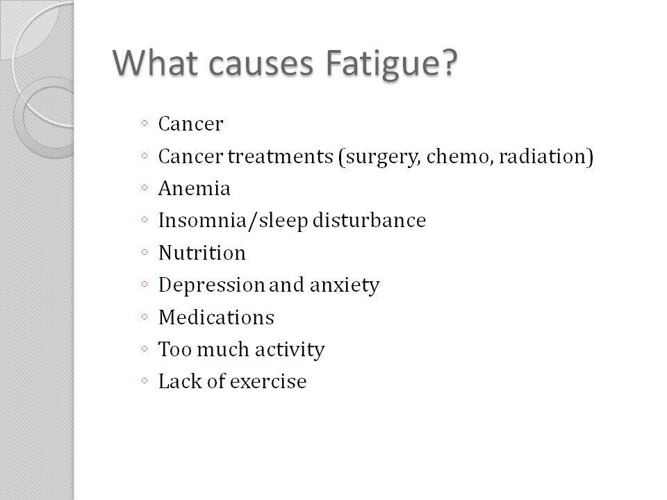Cancer Causes Cancer Fatigue Causes