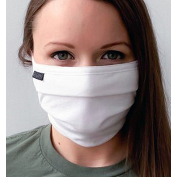 WHITE KNIT PLEATED W/ TIES MASK FACE COTTON WASHABLE Store P&I Supply