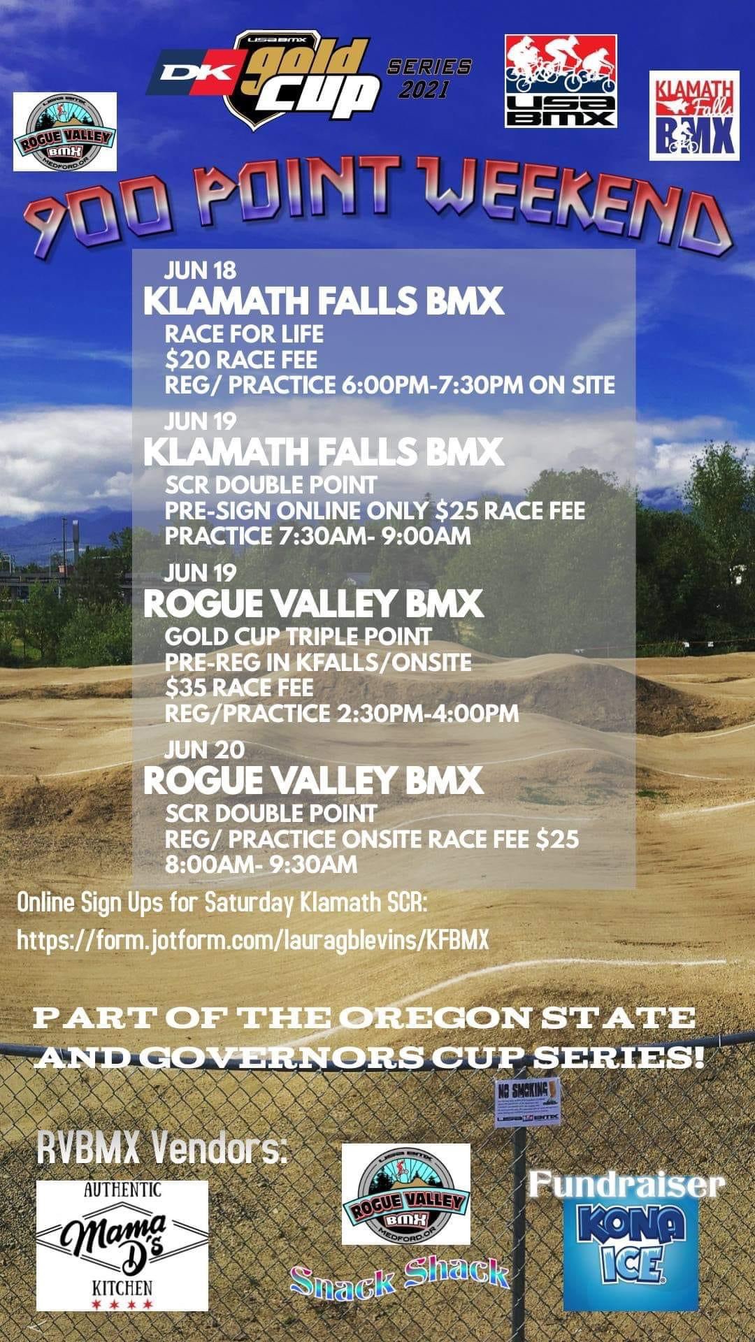 USA BMX 900 Point Weekend Klamath Falls BMX and Rogue Valley BMX State Race(s) Double BMX