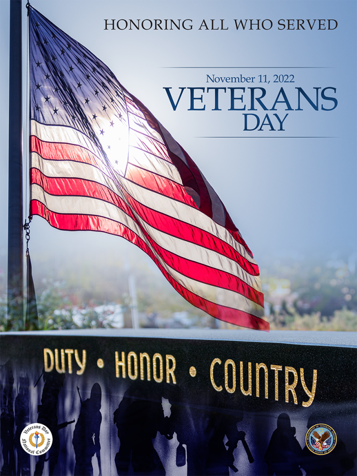 Winning design selected in the 2022 Veterans Day poster contest