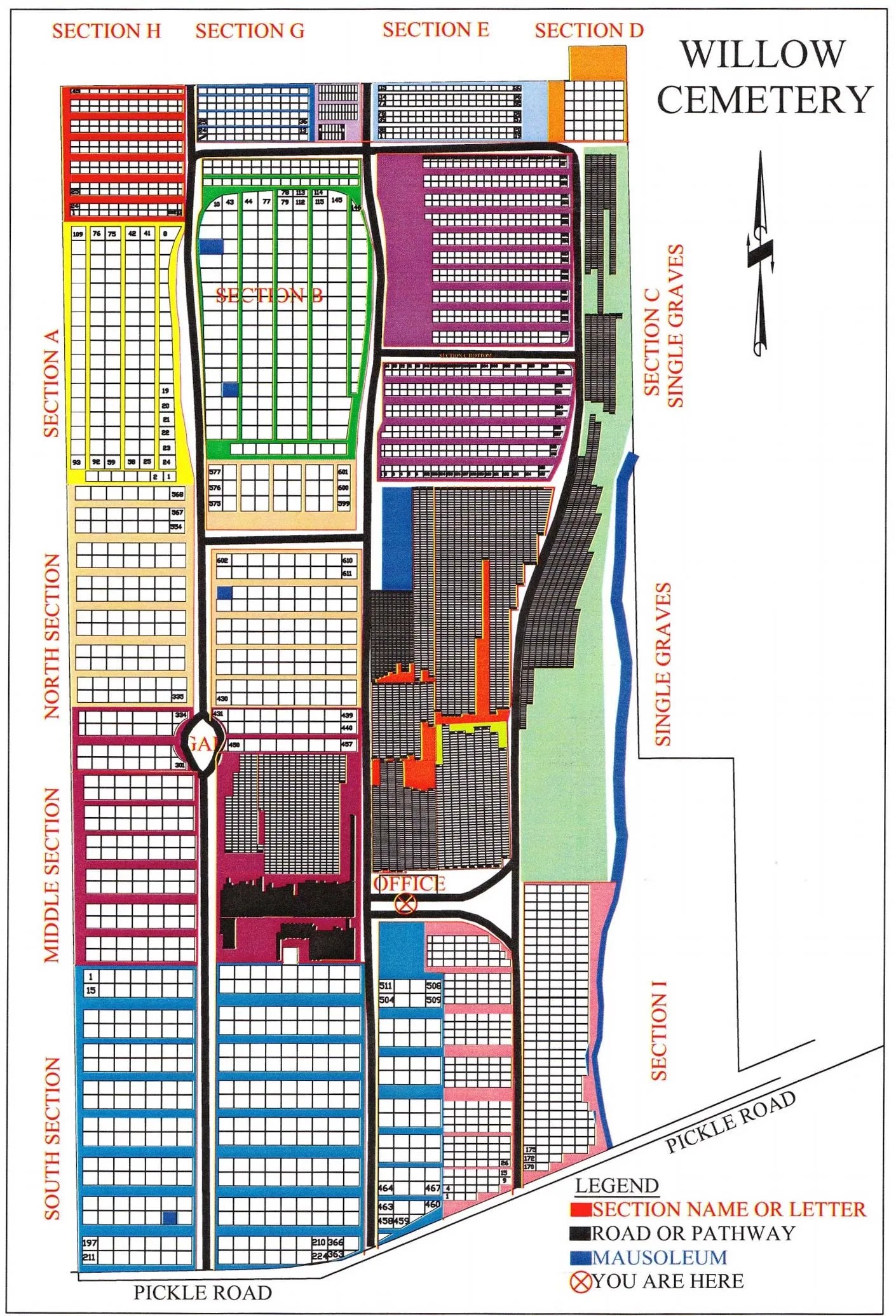 Willow Cemetery Map City of Oregon, Ohio