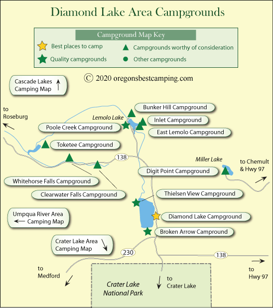 Diamond Lake Area Campground Map